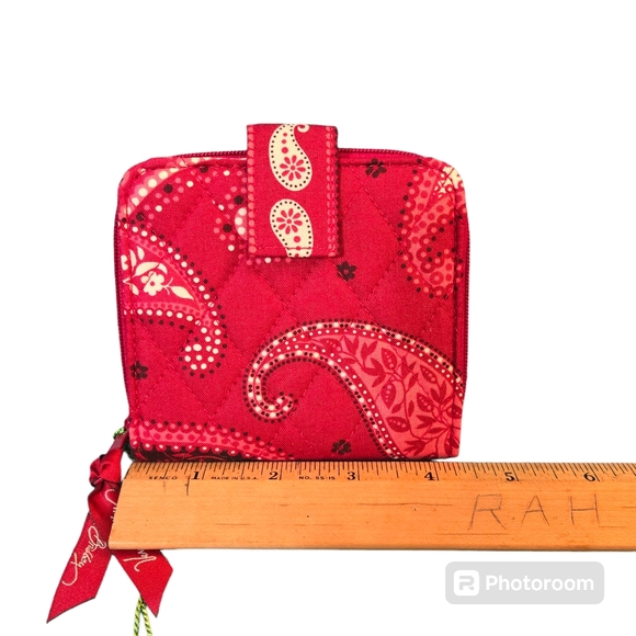 NWT Vera Bradley Retired Mesa Red Bi-fold Wallet Collectible Snap Closure - Picture 6 of 8